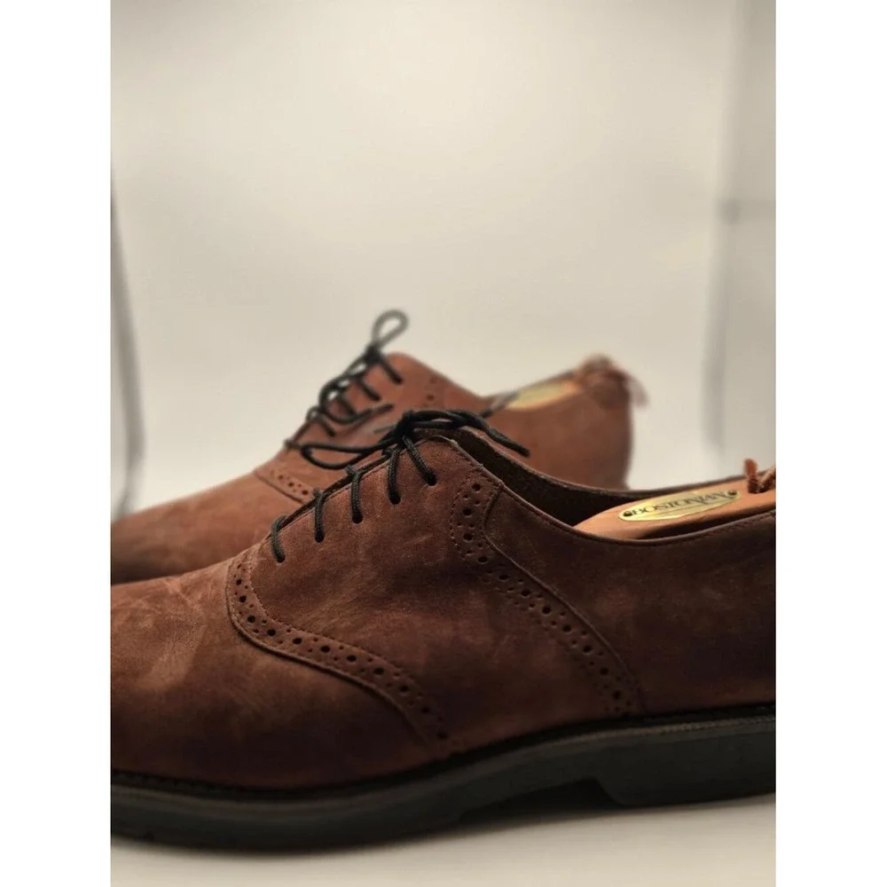 Dockers Oxford Shoes Mens 10 Brown Good Suede Brogue Lace Up Dress Casual (S6)